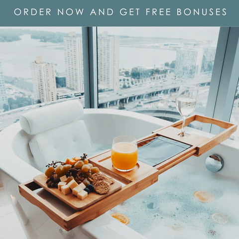 Self Care Offer - Bath Bridge By LuxeBath™ + FREE Bath Pillow + FREE Dried Roses