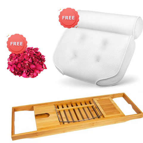 Self Care Offer - Bath Bridge By LuxeBath™ + FREE Bath Pillow + FREE Dried Roses