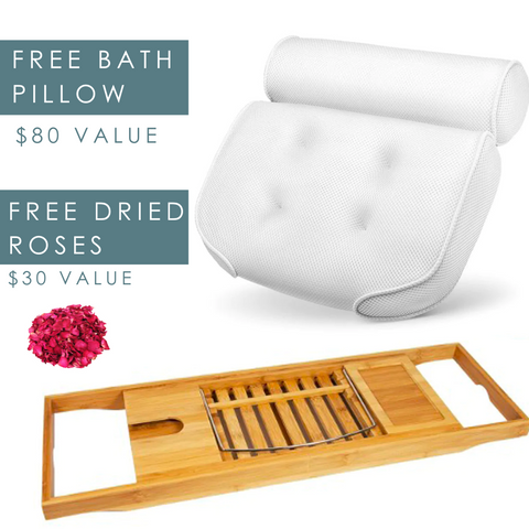 Self Care Offer - Bath Bridge By LuxeBath™ + FREE Bath Pillow + FREE Dried Roses